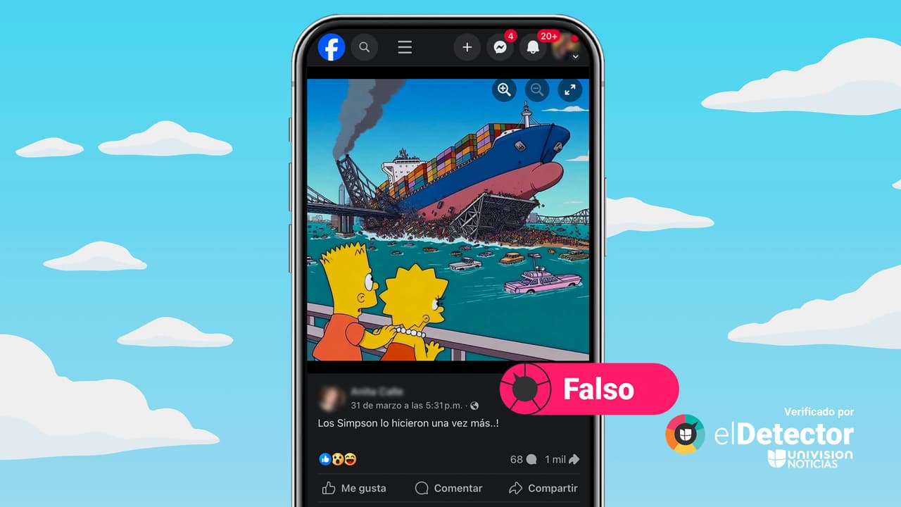 Los Simpson no predijeron la caída del puente en Baltimore: esa imagen fue creada con inteligencia artificial