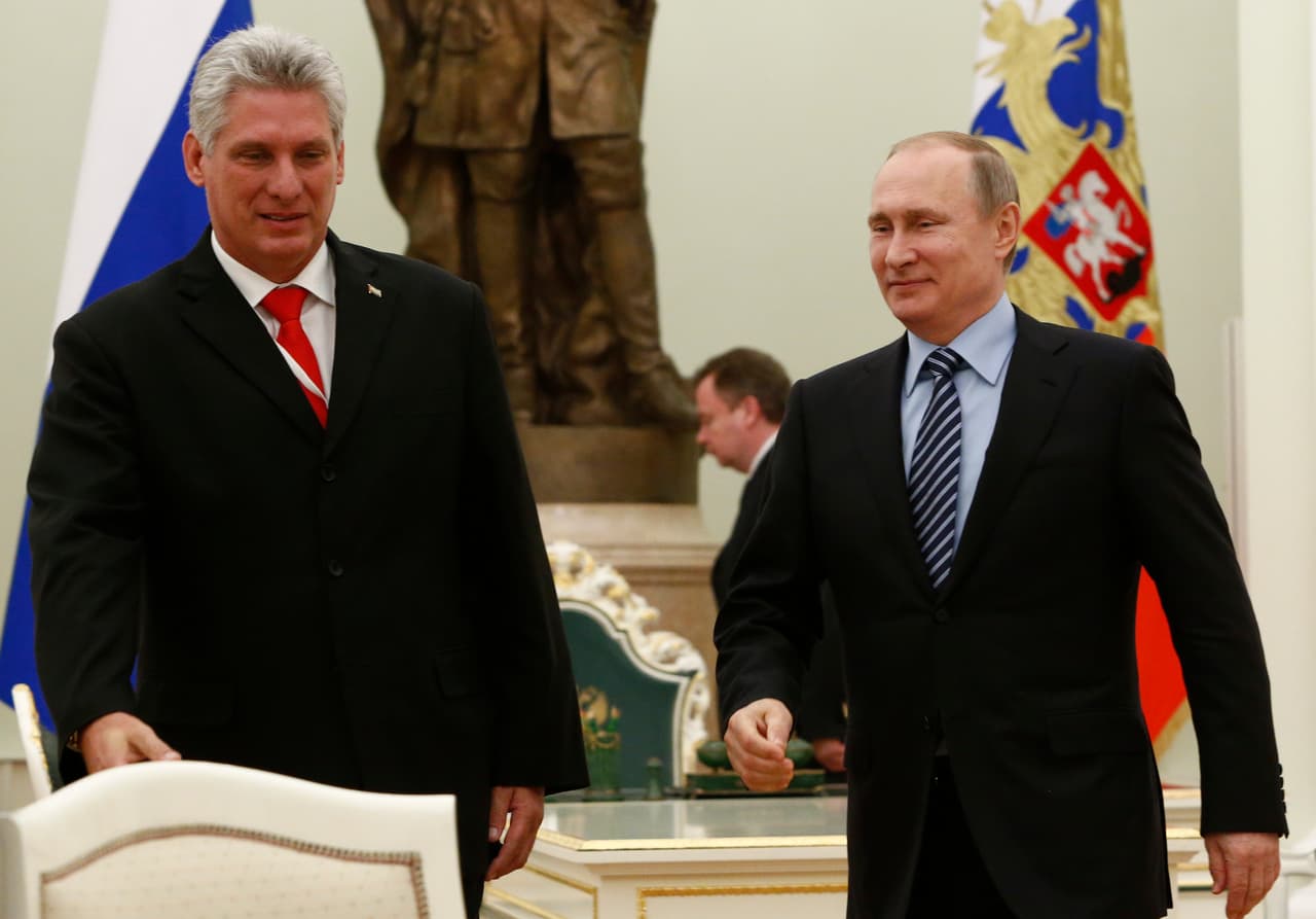 Diaz-Canel
<a> </a>has represented his country in various meetings with international leaders. In 2016 he traveled to Moscow for an official visit to Russian President Vladimir Putin.