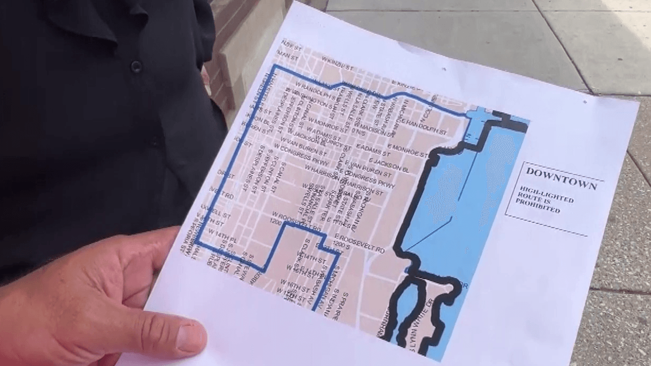 Mapa de la ciudad con los lugares donde está permitido vender