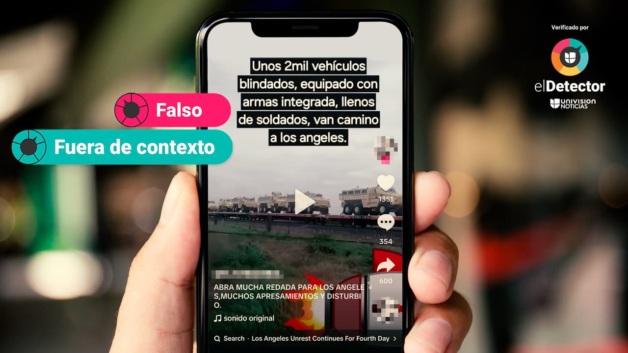 Es falso que ese video muestre vehículos blindados “camino a Los Ángeles” en el contexto de las protestas por las redadas migratorias: es una grabación vieja