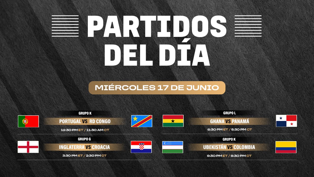 Partidos del Mundial 2026 por radio - Miércoles 17 de junio