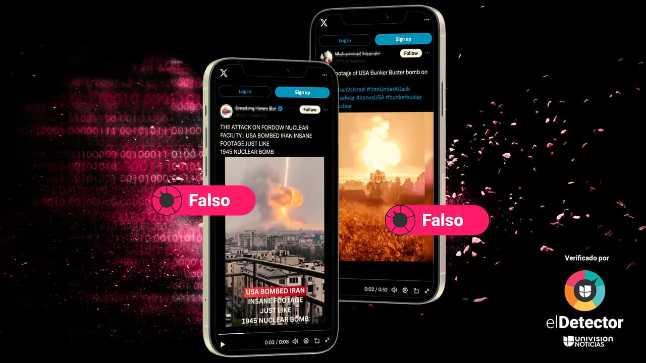 Estos videos de explosiones que circulan en redes sociales NO son del bombardeo de EEUU en Irán