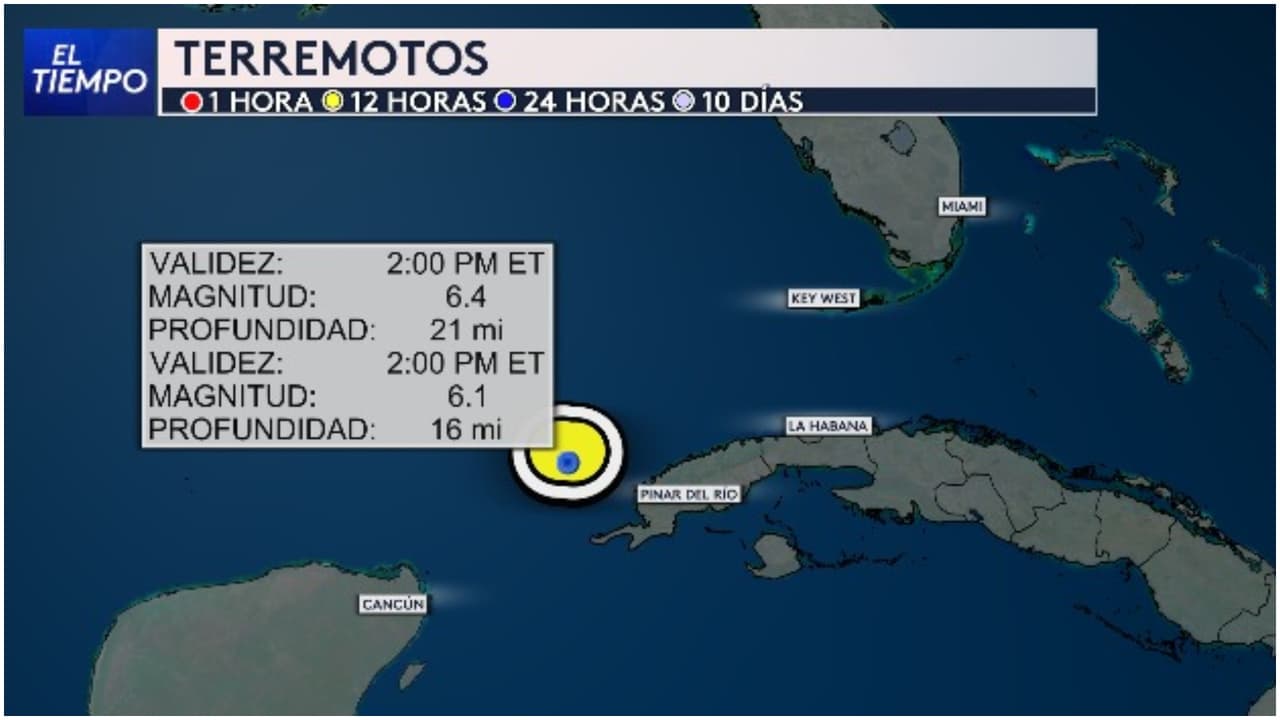 Terremoto en occidente de Cuba de magnitud 6.1 se sintió en varias partes de Florida