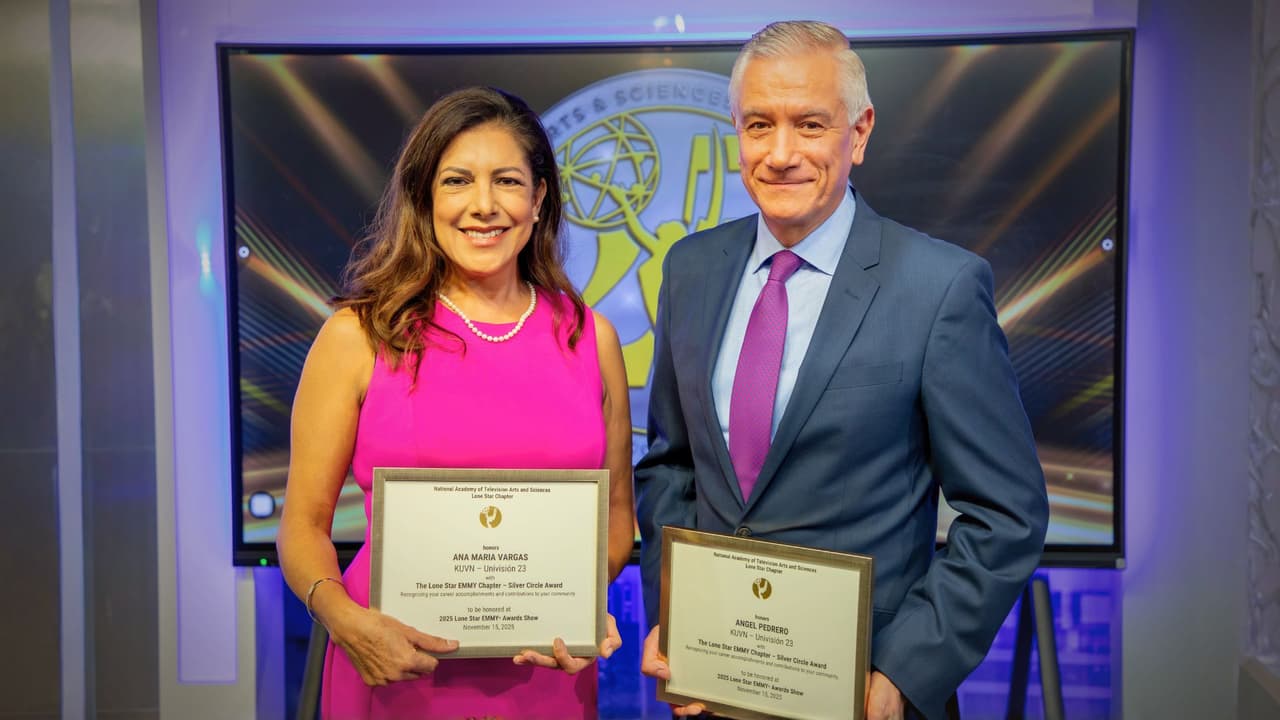 Reconocen a Ana María Vargas y Ángel Pedrero, de Univision, con el Silver Circle de los Emmy