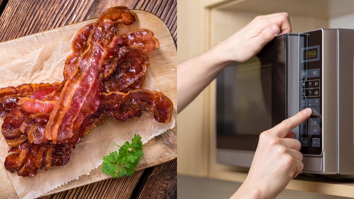 Cómo cocinar tocino en el microondas (nunca más volverás a usar la sartén)