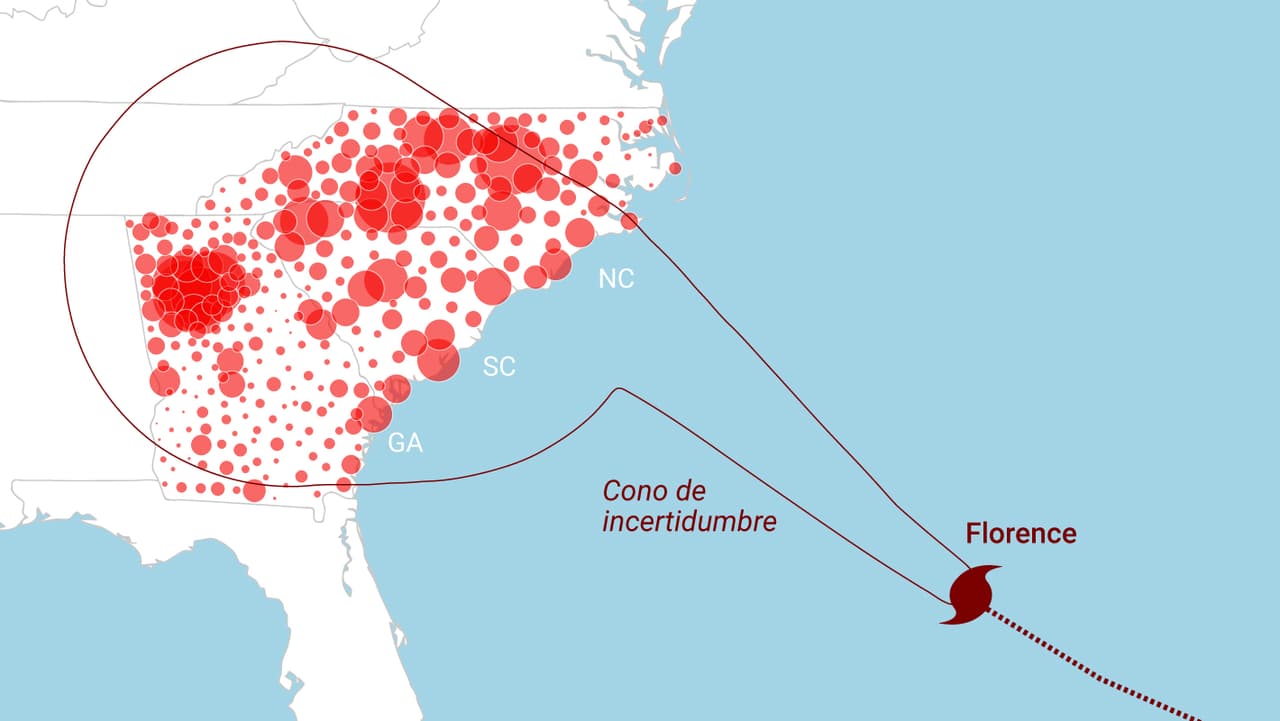 Radiografía de la zona de impacto del huracán Florence