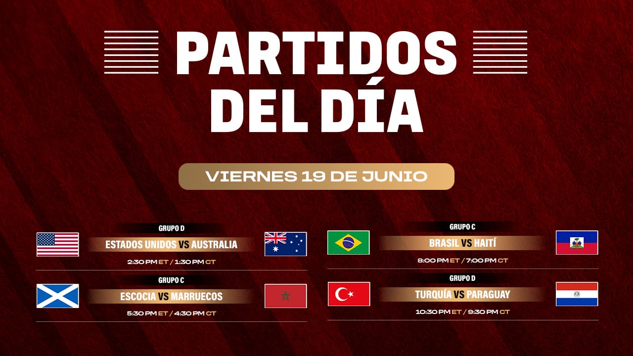Partidos del Mundial 2026 por radio - Viernes 19 de junio