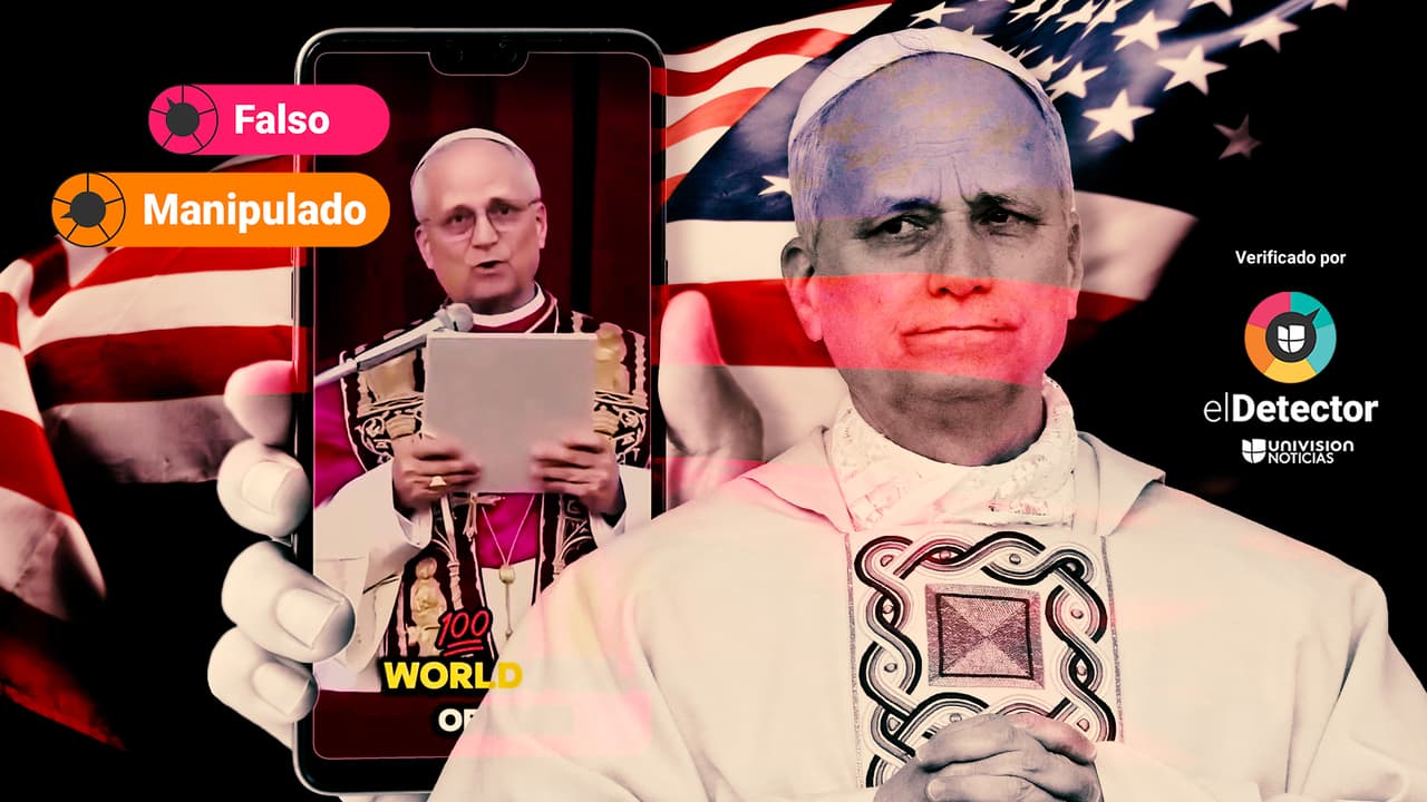 Es falso que el papa León XIV mencionó a Donald Trump en su primer discurso como pontífice: su voz fue manipulada