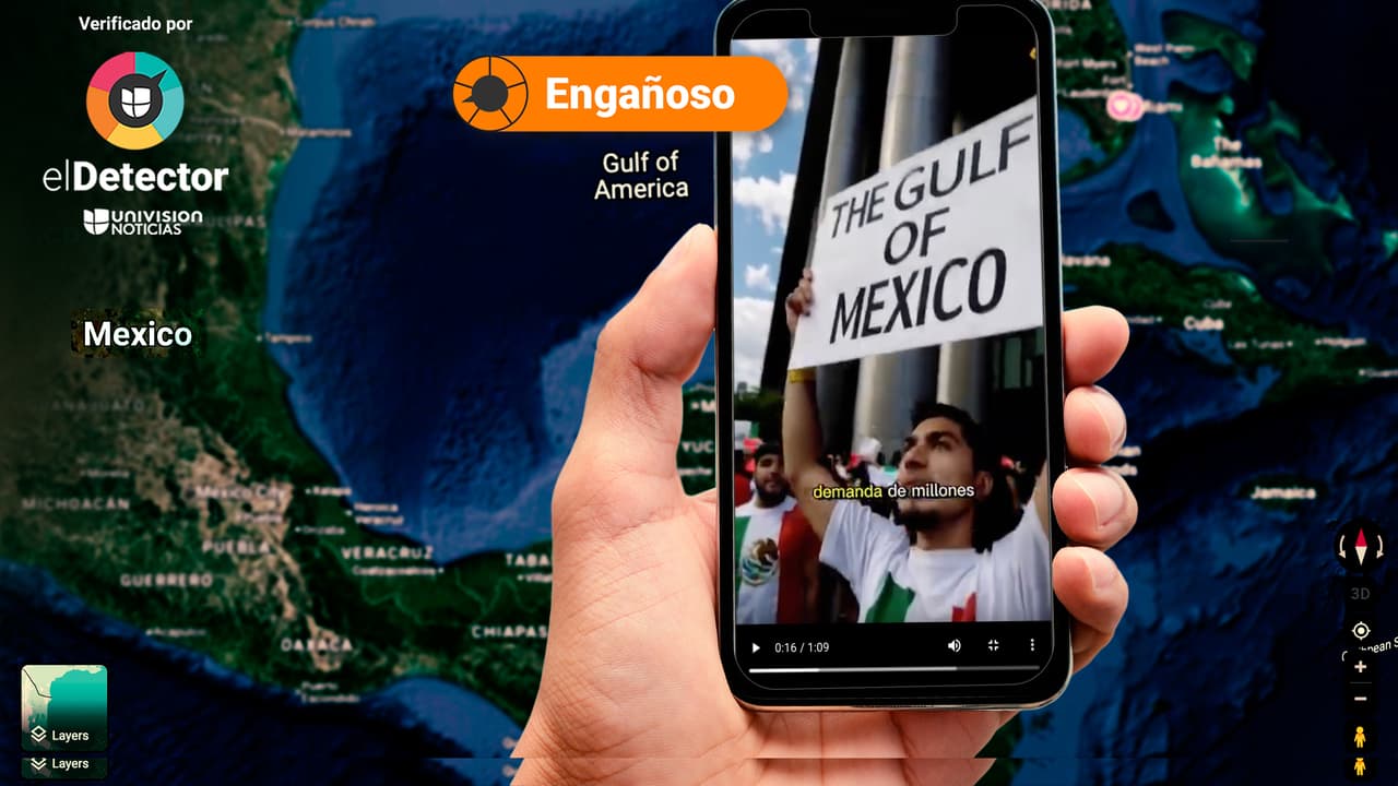 Es engañoso ese video que asegura que la presidenta de México amenazó a Google si no cambia el nombre de “Golfo de América” a “Golfo de México”
