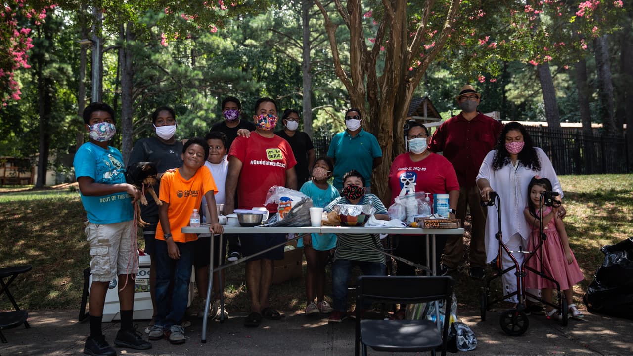 Caption: La Semilla has distributed 600 to 800 boxes of food a week to families in need since the start of the pandemic. “It makes me proud that we didn’t have to depend on any institution. As a community, we organized ourselves,” said community activist Ivan Almonte.
