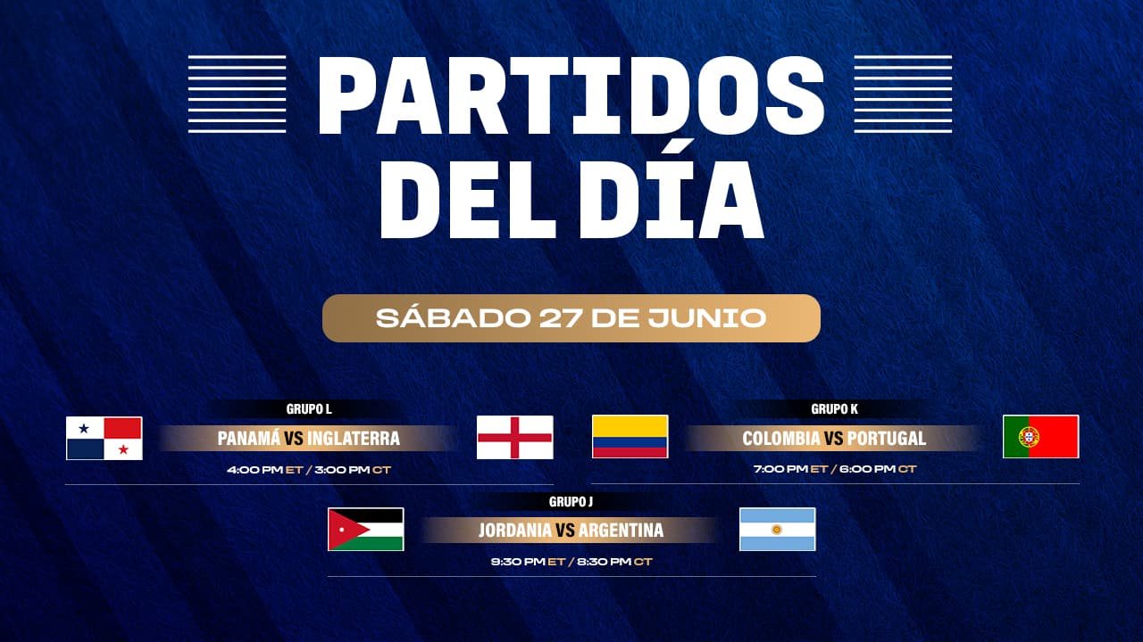 Partidos del del Mundial 2026 por radio - Sábado 27 de junio