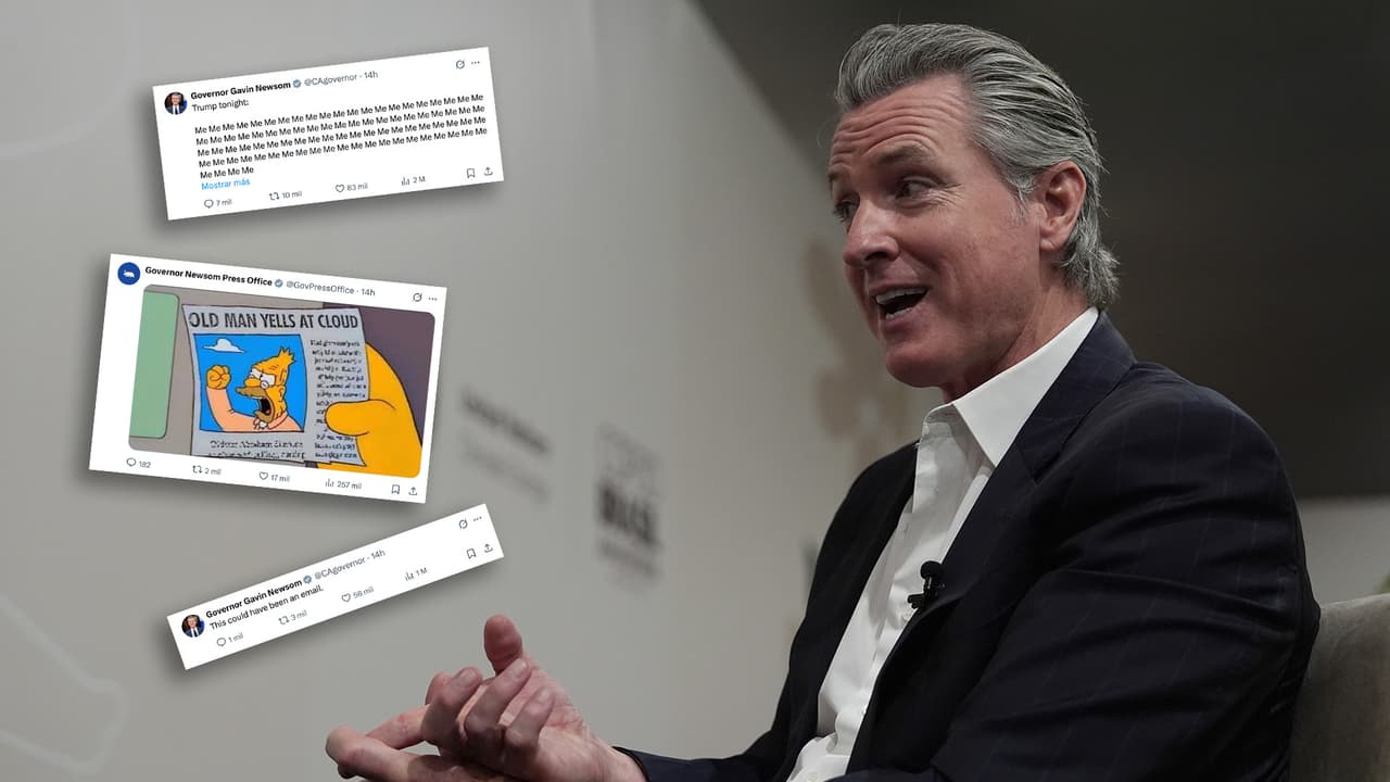 Newsom se burla de Trump durante su discurso con mensajes irónicos en redes
