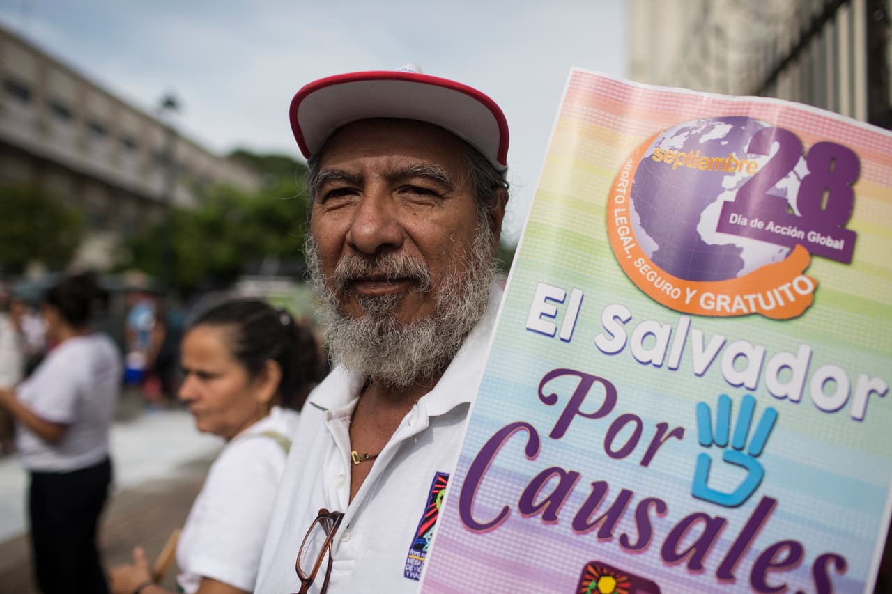 Froilan Sosa, a community leader, attended the protest to express his support for women who suffer under the laws that criminalize abortion in El Salvador. "They are laws that are made by a legislative assembly full of men and their machismo is applied in the law," explained Sosa.