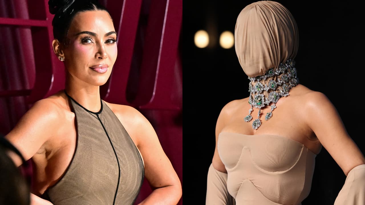 Kim Kardashian sorprende con look: luce irreconocible con máscara en la cabeza en plena gala