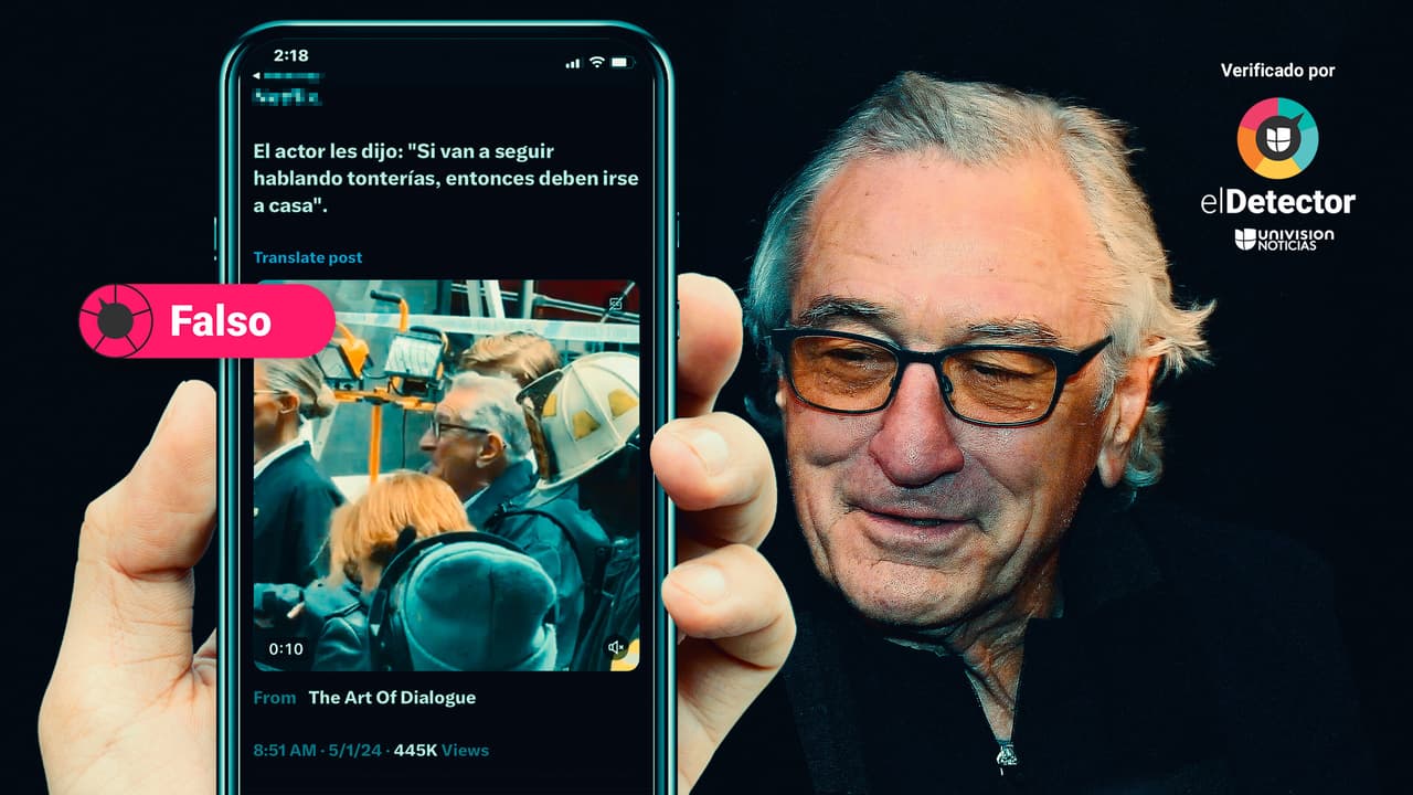 Ese video no muestra a Robert De Niro gritando a manifestantes propalestinos en Nueva York: es parte del ensayo de una serie