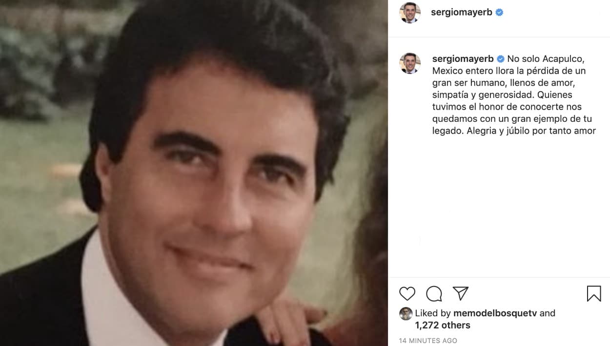 El actor y diputado Sergio Mayer Bretón, casado con Issabela, hijastra de Camil Garza, confirmó en horas de la noche del domingo, 6 de diciembre, la muerte de su suegro. Aseguró que todo México estaba de luto.