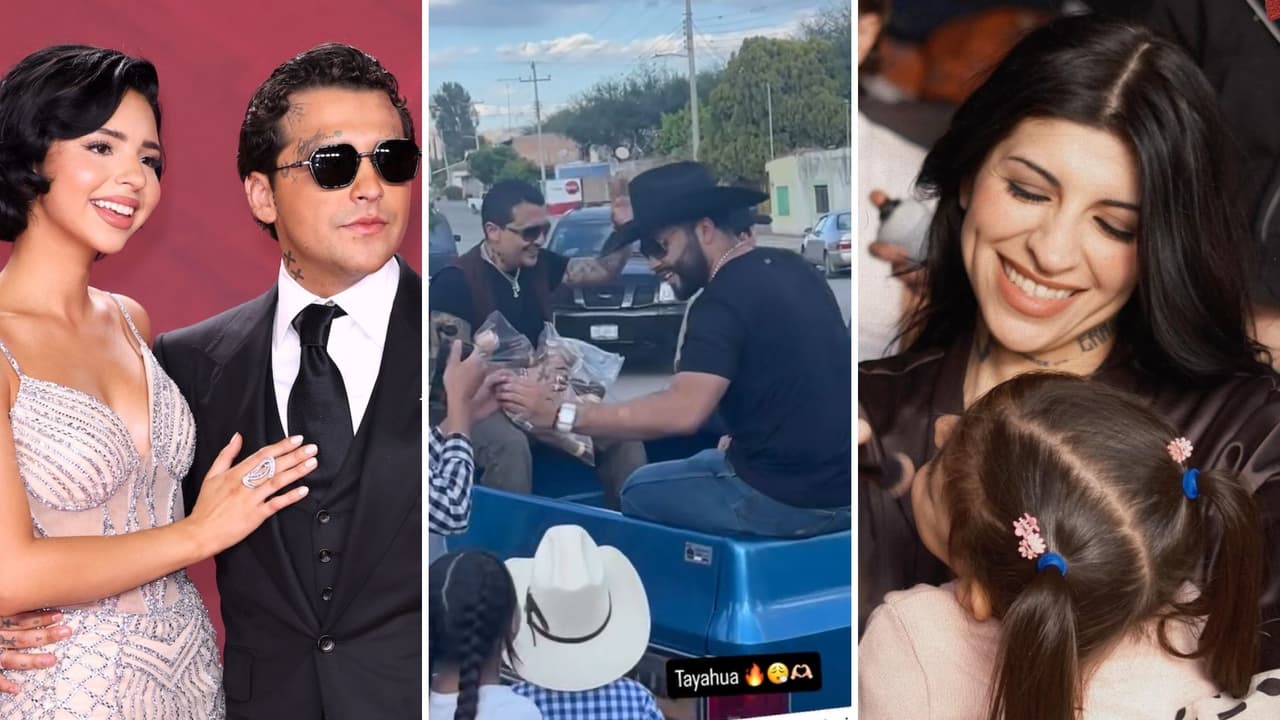 Mientras Nodal regala juguetes a niños con Ángela y familia, su hija Inti aparece con uno especial