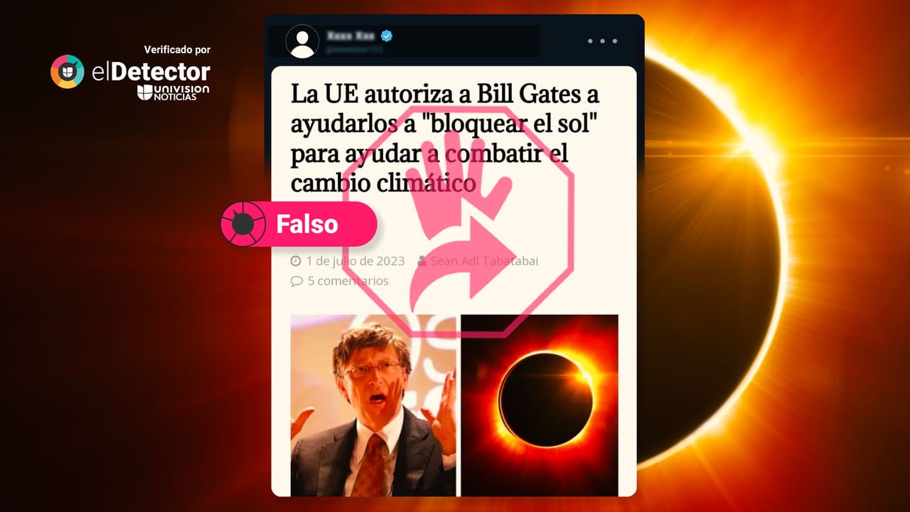La Unión Europea no autorizó a Bill Gates a “bloquear el Sol” para combatir el cambio climático