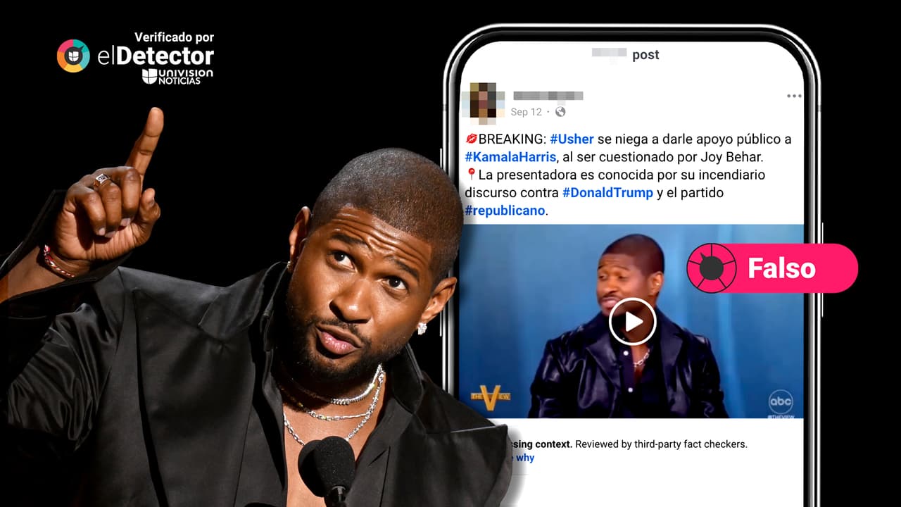 Es falso que el cantante Usher se negó a apoyar la candidatura de Kamala Harris en ese video