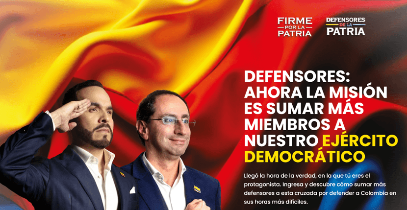 Página oficial del movimiento de De la Espriella “Defensores de la Patria”.