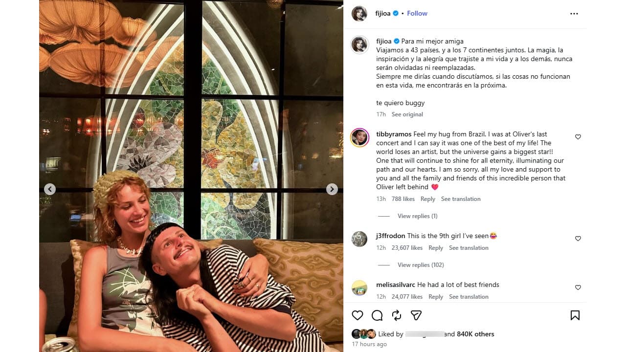 Fiona Chernavskaya le dedica mensaje a su fallecido novio Oliver Tree.