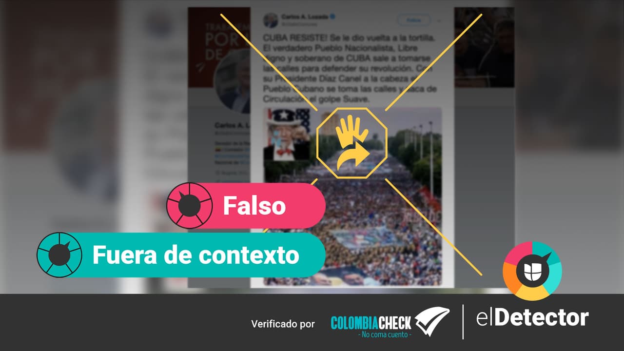 Es falso que sea de ahora la foto de una marcha de supuesto apoyo al régimen cubano en la isla