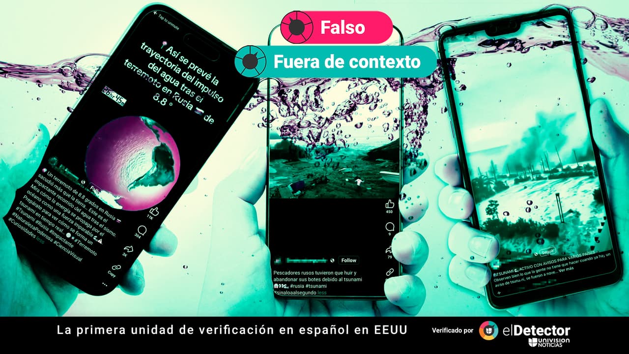 Pescadores que “huyen”, la “trayectoria” del tsunami y la ola que produce una chispa eléctrica: videos sin relación con el sismo de 8.8 en Rusia