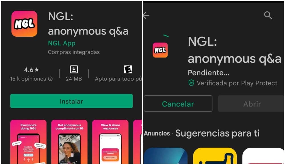 Instalación de la app NGL