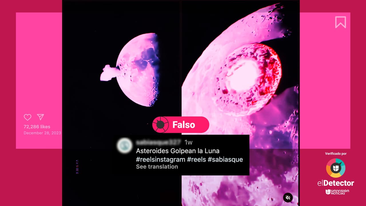 Ese video no muestra cómo “asteroides golpean la Luna”: es una creación digital