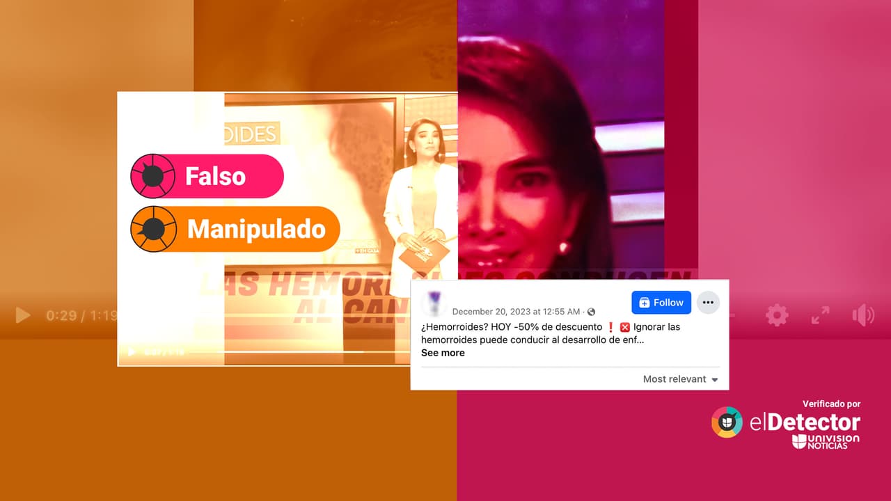 Ese video usa falsamente la imagen de esta presentadora para promover un producto que supuestamente "cura" las hemorroides