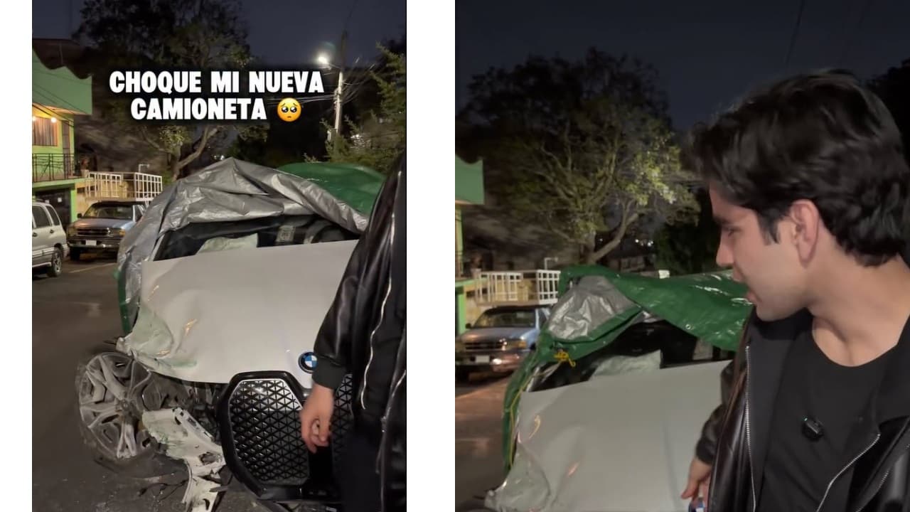 Aarón Mercury mostró cómo quedó su camioneta de lujo tras accidente.