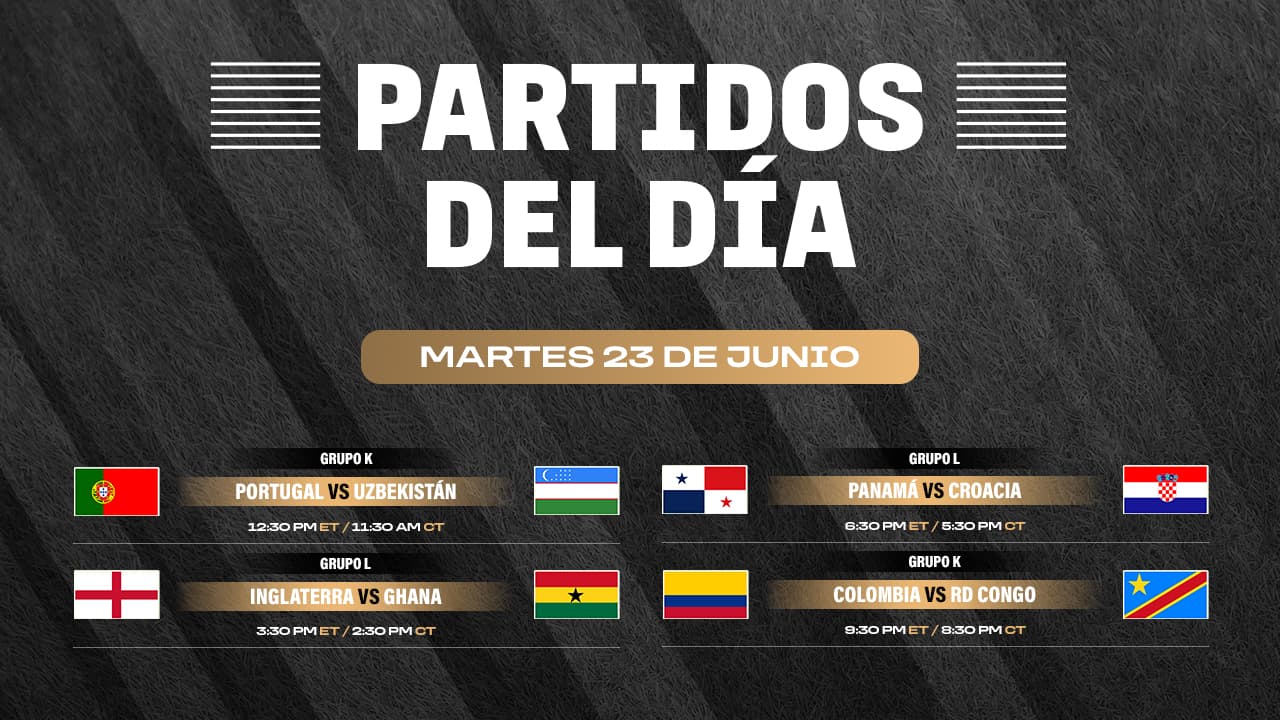 Partidos del Mundial 2026 por radio - Martes 23 de junio