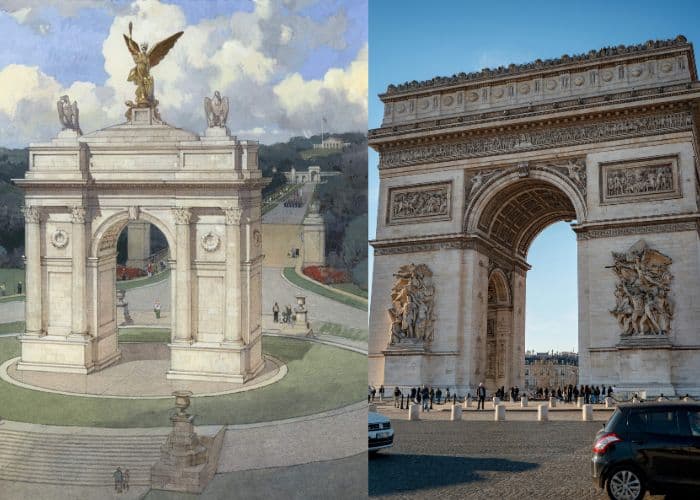 Así como París tiene su Arco del Triunfo, DC podría tener el de Trump y así se vería