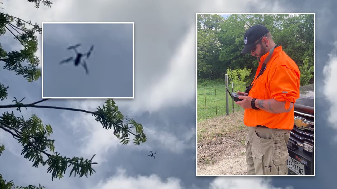 A unas pocas millas de la casa de la familia de Noel, mientras los policías rompían parte del suelo, buscando alguna pista,
<a href="https://www.univision.com/local/dallas-kuvn/texas-search-rescue-se-une-a-la-policia-de-everman-para-buscar-al-pequeno-noel-rodriguez-video" target="_blank">voluntarios de TEXSAR con ayuda de drones</a>,
<b>rastreaban desde lo más alto una zona boscosa</b>.