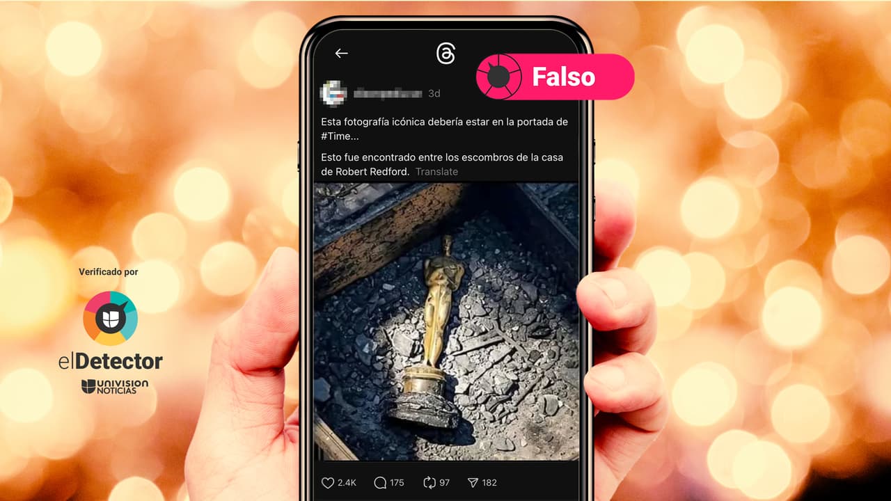 Ese premio Oscar quemado ni es de Robert Redford, ni es real: fue creado con IA