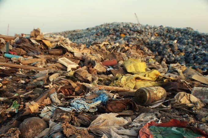 Trash on the island of Thilafushi in the Maldives.