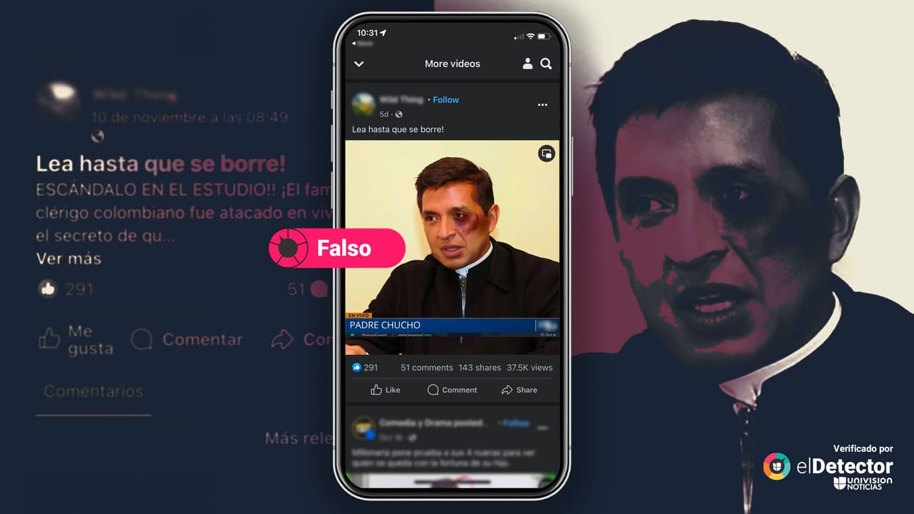 El sacerdote colombiano conocido como padre Chucho no fue golpeado ni habló de un supuesto remedio que elimina la hipertensión