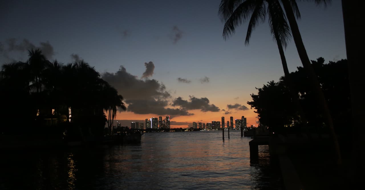 The view from a start-up cocktail party on Miami Beach.