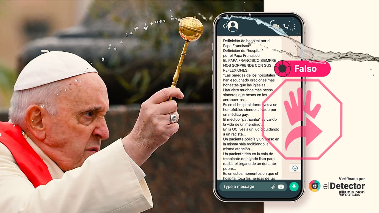 Esa reflexión sobre los hospitales que circula en WhatsApp NO es del papa Francisco