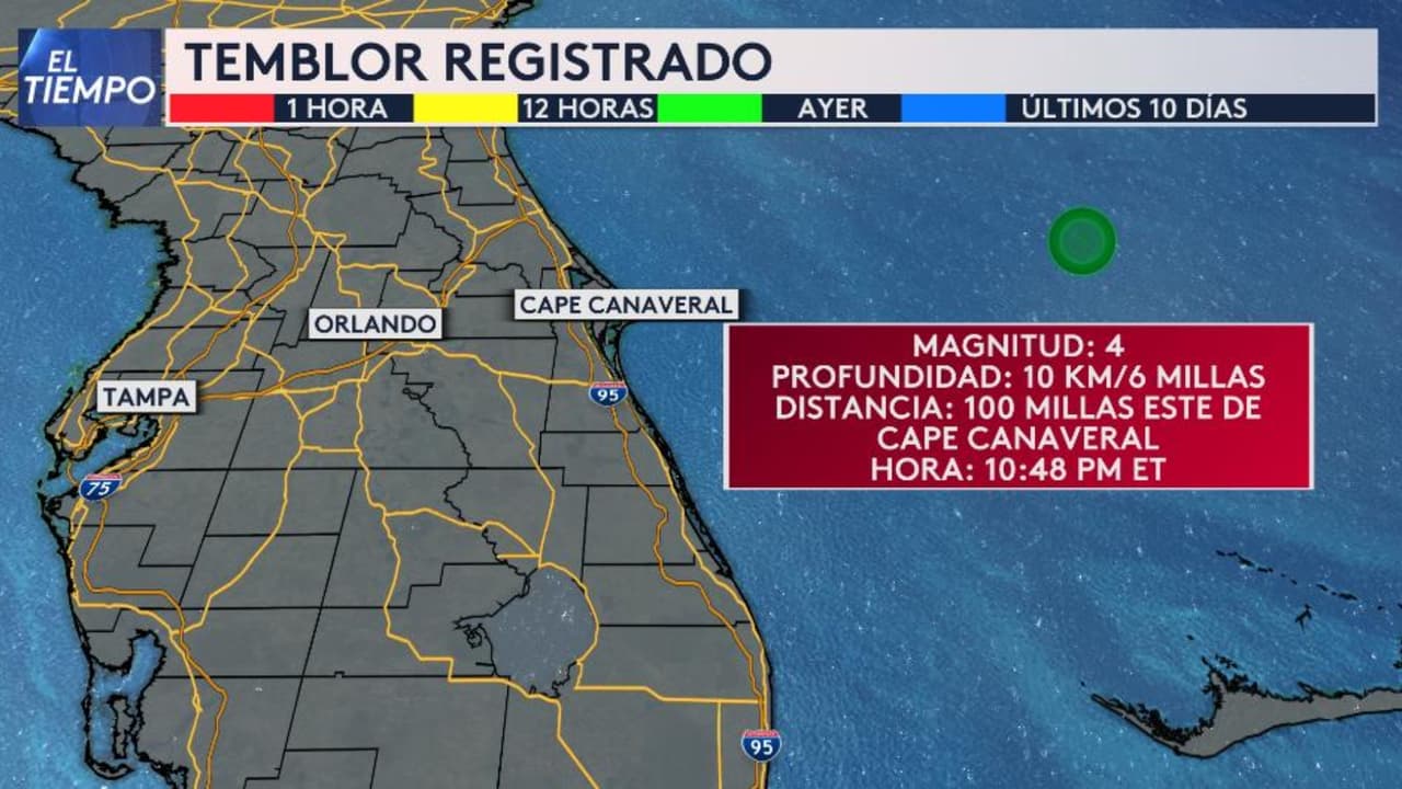 Inusual sismo se registra en costa de Cabo Cañaveral, en Florida
