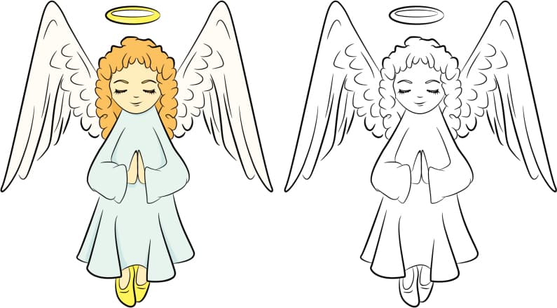Angelitos de Navidad para colorear