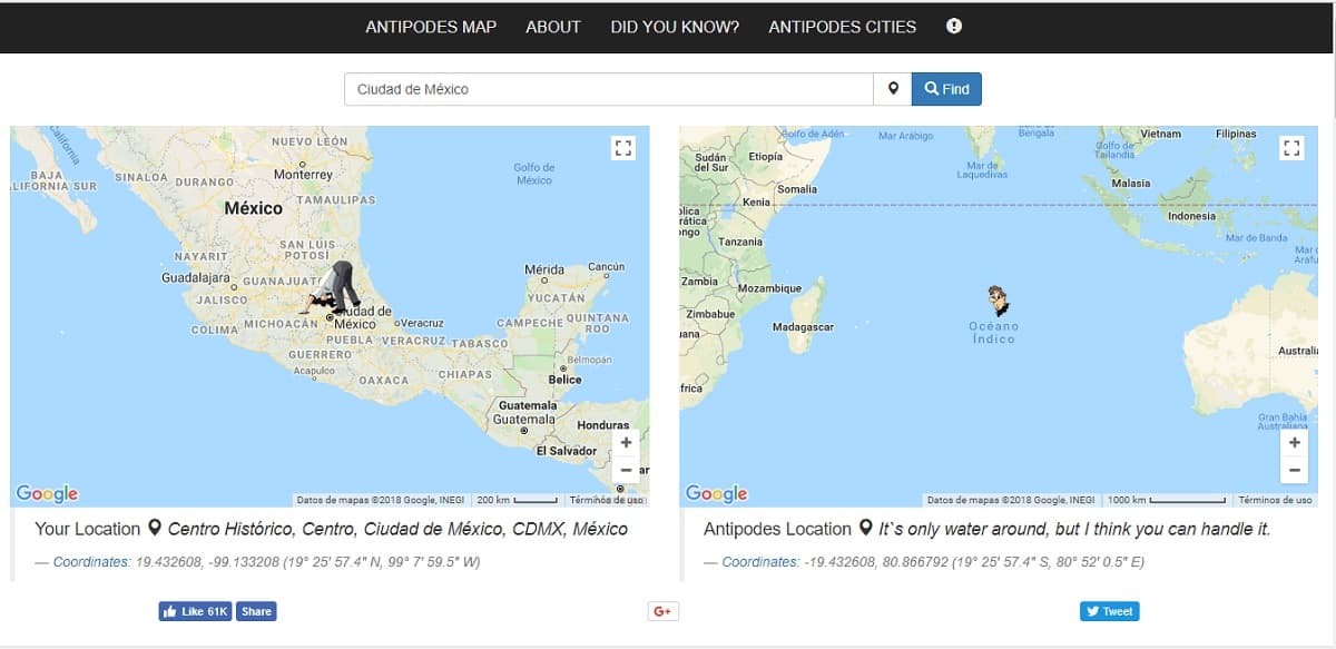 Dime dónde vives y te digo a qué lugar de la Tierra sales si te pones a cavar