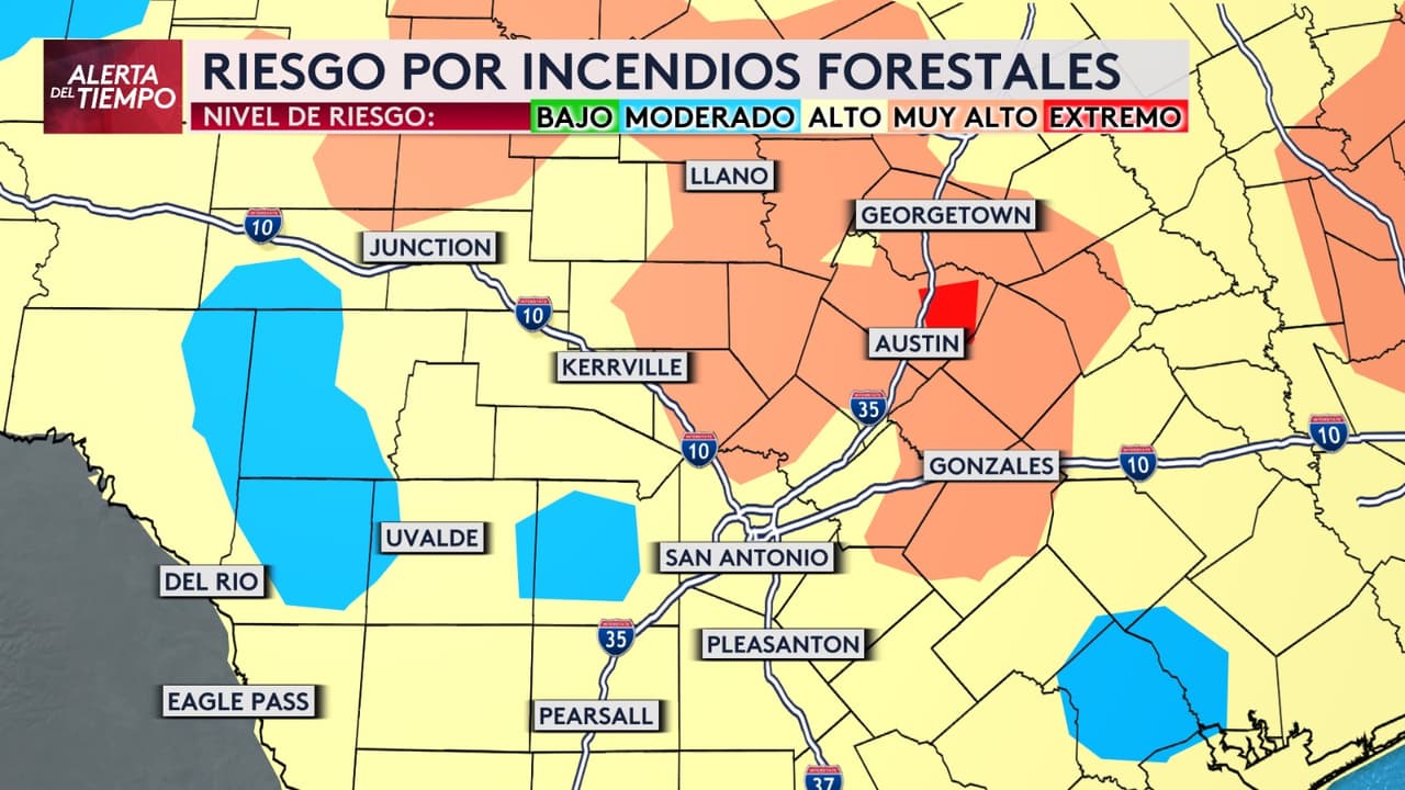 Se mantiene un aviso por riesgo de incendios vigente hasta el martes. Si se desarrolla un incendio, podría propagarse rápidamente.