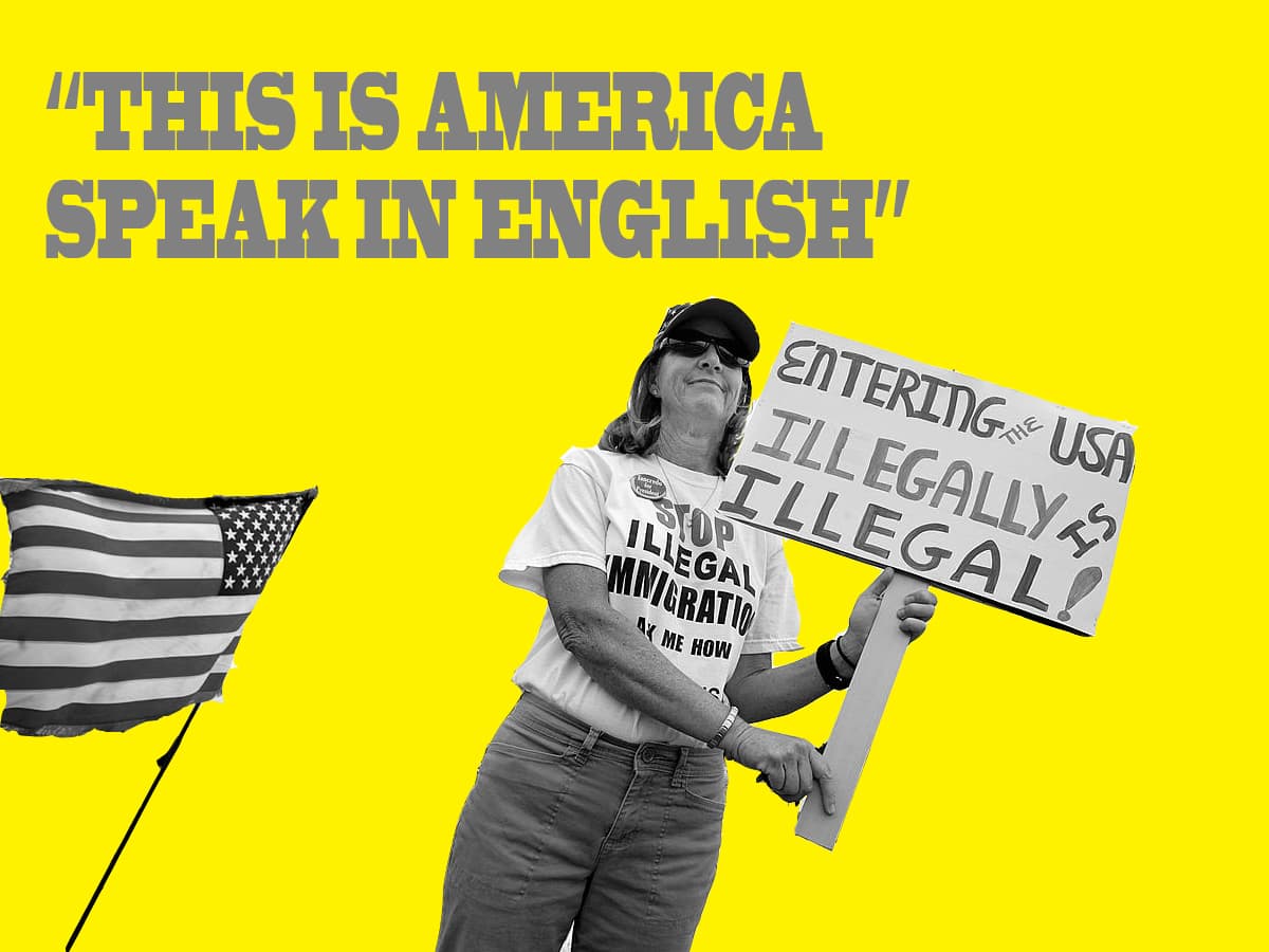 This is America, speak in English