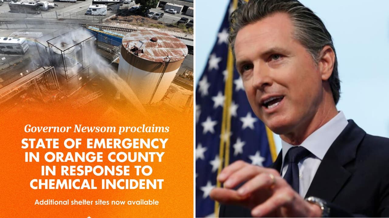 Gavin Newsom declara estado de emergencia en California ante incidente químico en Garden Grove