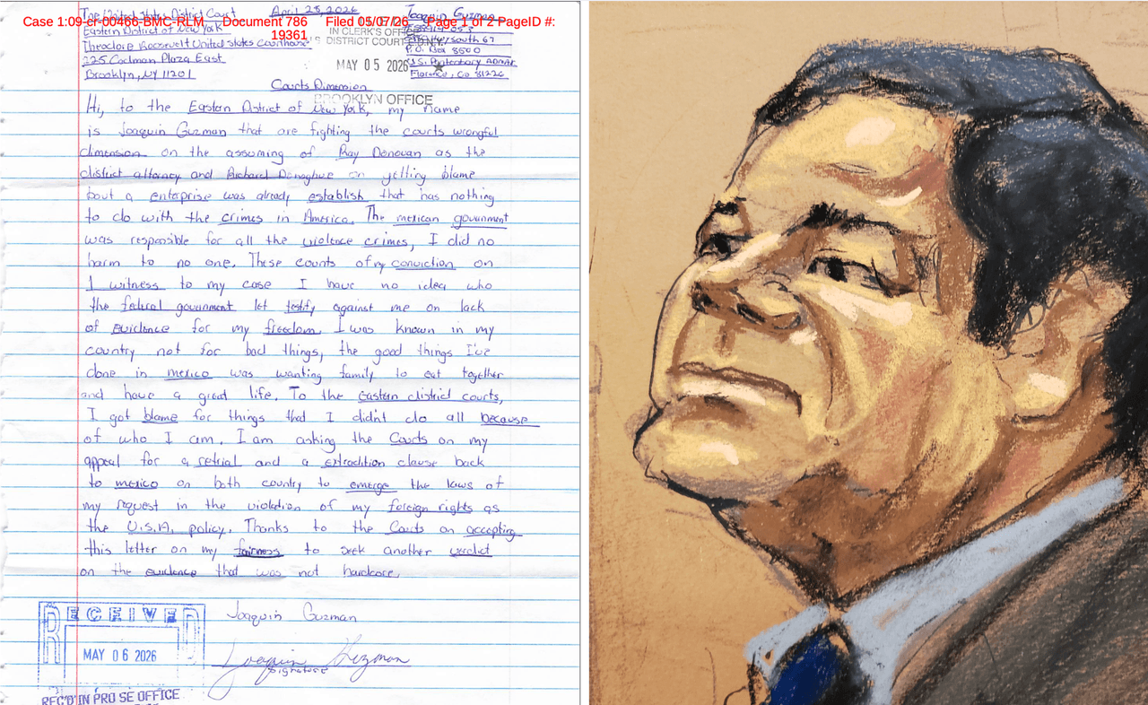 "El Chapo" Guzmán exige nuevo juicio y retorno a México con nueva carta desde prisión