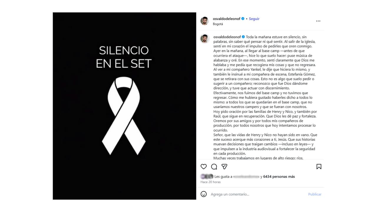 El mensaje de Osvaldo de León tras ataque mortal.