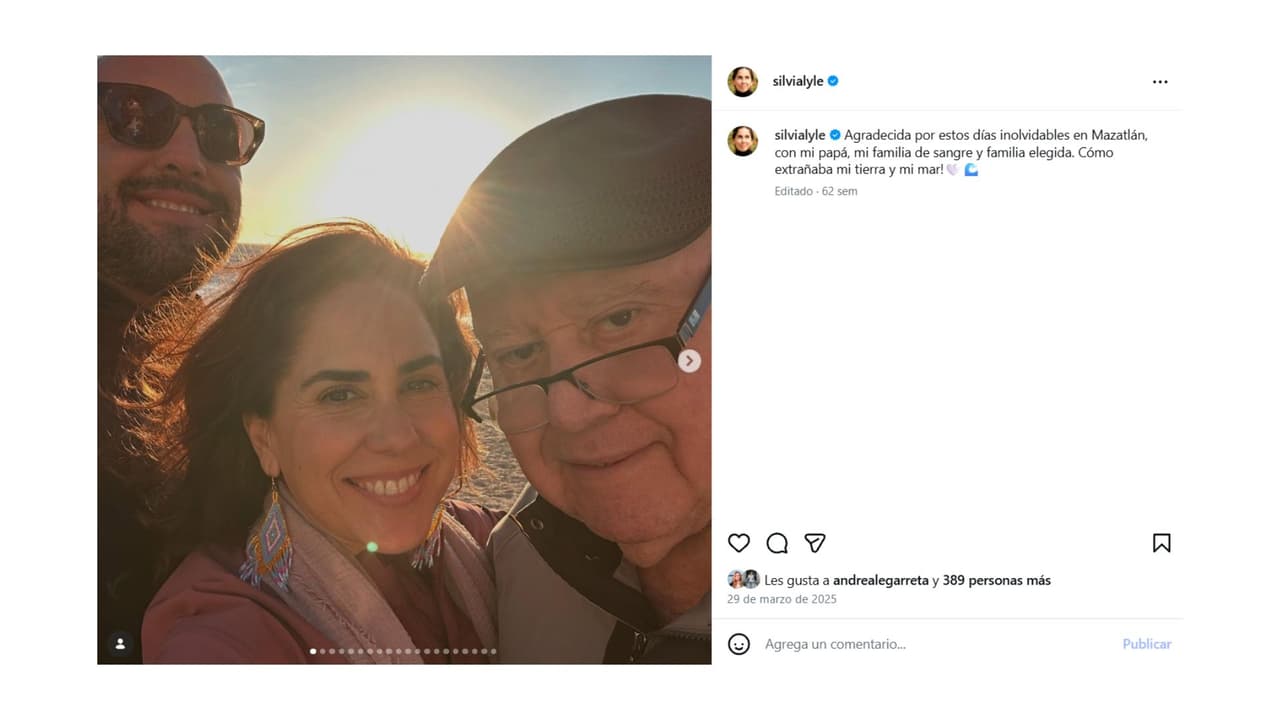 Hermana de Pablo Lyle se dejó ver junto a su padre en marzo de 2025.
