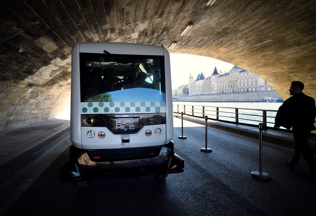 Un autobús autónomo en Francia.