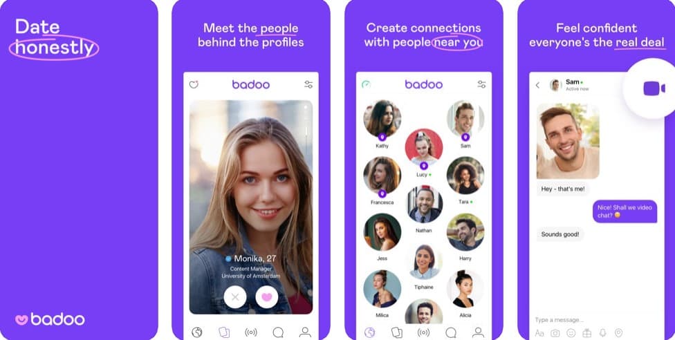 Badoo: es una aplicación de redes sociales que dice ser "la red de descubrimiento social más grande del mundo". Tiene casi 450 millones de usuarios, con cerca de 300 mil nuevos usuarios cada día.
<br>